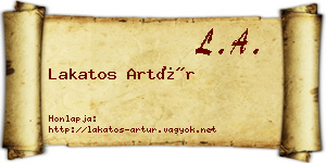 Lakatos Artúr névjegykártya