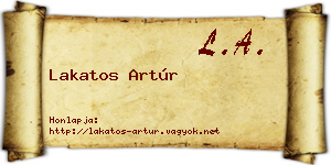 Lakatos Artúr névjegykártya