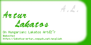 artur lakatos business card